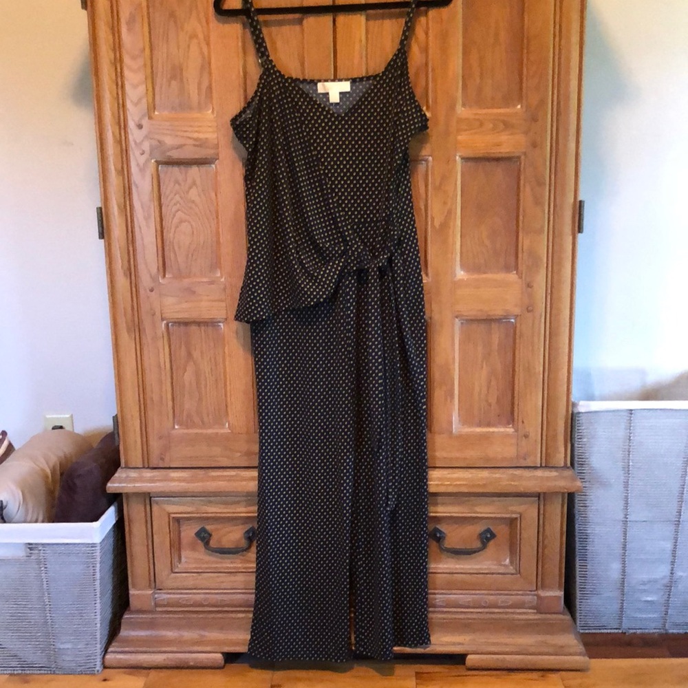 Michael Kors Navy Print Jumpsuit Size L